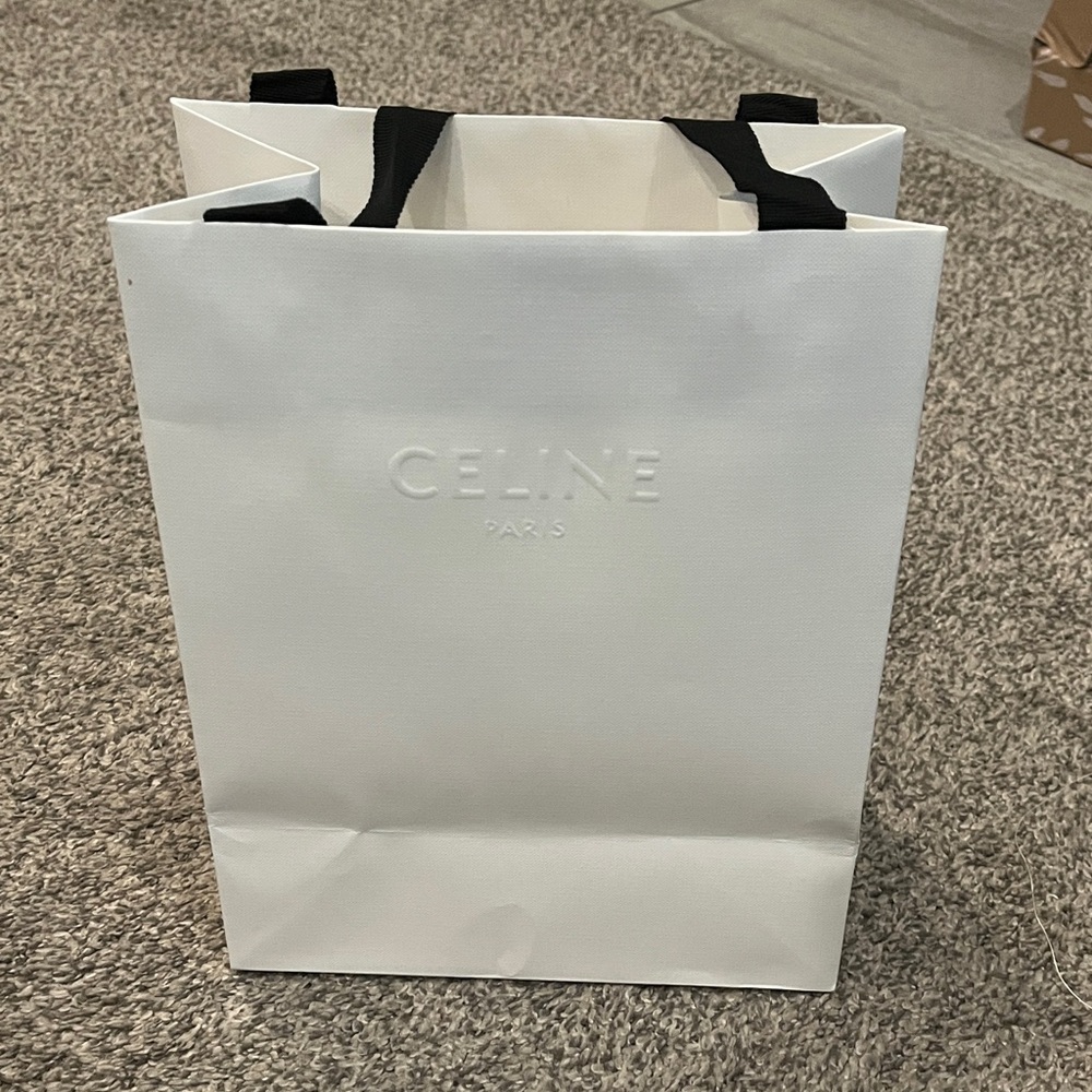 Celine White Tote with Black Handles